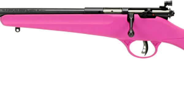 Savage Arms 13844 Rascal  Youth 22 LR 1rd 16.13" Matte Black Sporter Barrel, Matte Black Carbon Steel Receiver, Pink Fixed Synthetic Stock, Left Hand