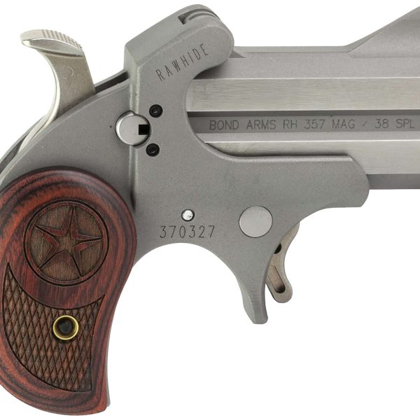 Bond Arms BARHRW Rawhide  38 Special/357 Mag 2.50" 2rd, Stainless, Rosewood Grips