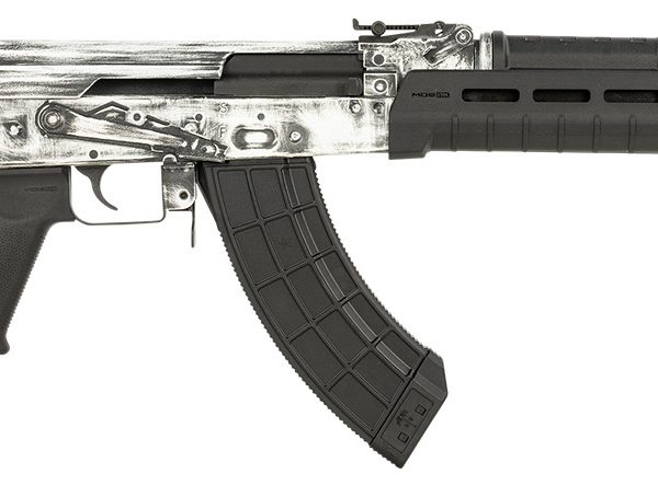Century Arms RI4997N VSKA 7.62x39mm 30+1 16.50" Barrel w/Chevron Muzzle Brake, White Distressed Aluminum Receiver, Black Magpul MOE AK Stock, MOE Pistol Grip & Ultimak Handguard