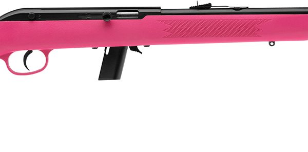 Savage Arms 40218 64 F Full Size 22 LR 10+1 21" Matte Black Carbon Steel Barrel, Matte Black Grooved Carbon Steel Receiver, Pink Fixed Synthetic Stock, Right Hand
