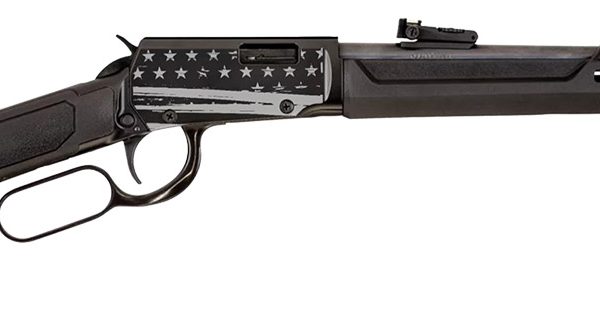 Rossi RL22181SYEN21 Rio Bravo 22 LR 15+1 18" Black Polished Alloy Steel Barrel, Black w/Engraved US Flag Aluminum Receiver, Black Synthetic Fixed Stock