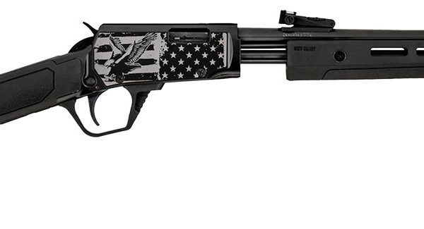 Rossi RP22181SYEN18 RP22  22 LR 15+1 18" Black Polished Alloy Steel Barrel, Black w/Engraved Eagle & US Flag Aluminum Receiver, Black Synthetic Fixed Stock