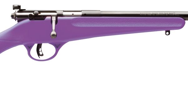 Savage Arms 13783 Rascal  Youth 22 LR 1rd 16.13" Matte Black Sporter Barrel, Matte Black Carbon Steel Receiver, Purple Fixed Synthetic Stock, Right Hand