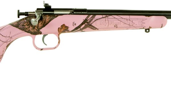 Crickett KSA2161 Youth  22 LR 1rd 16.12" Blued Single Shot Barrel, Blued Stainless Steel Receiver, Mossy Oak Pink Blaze Fixed Synthetic Stock, Right Hand
