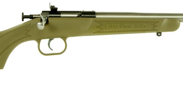Crickett KSA2243 My First Rifle  Youth 22 LR 1rd 16.13" Stainless Steel Barrel, Blued Drilled & Tapped Receiver, Desert Tan w/Webbing Fixed Synthetic Stock, Right Hand