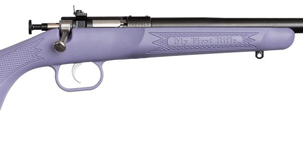 Crickett KSA2306 Youth  22 LR 1rd 16.12" Blued Barrel & Receiver, Fixed Front/Adjustable Rear Peep Sights, Purple Synthetic Stock w/11.5" LOP, Rebounding Firing Pin Safety
