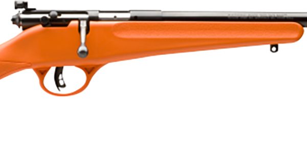 Savage Arms 13810 Rascal Youth 22 LR 1rd 16.13" Matte Black Sporter Barrel, Matte Black Carbon Steel Receiver, Orange Fixed Synthetic Stock, Right Hand