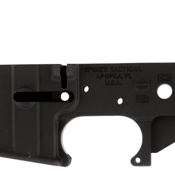 Spikes STLS029 PHU Spade Stripped Lower Receiver Multi-Caliber 7075-T6 Aluminum Black Anodized for AR-15