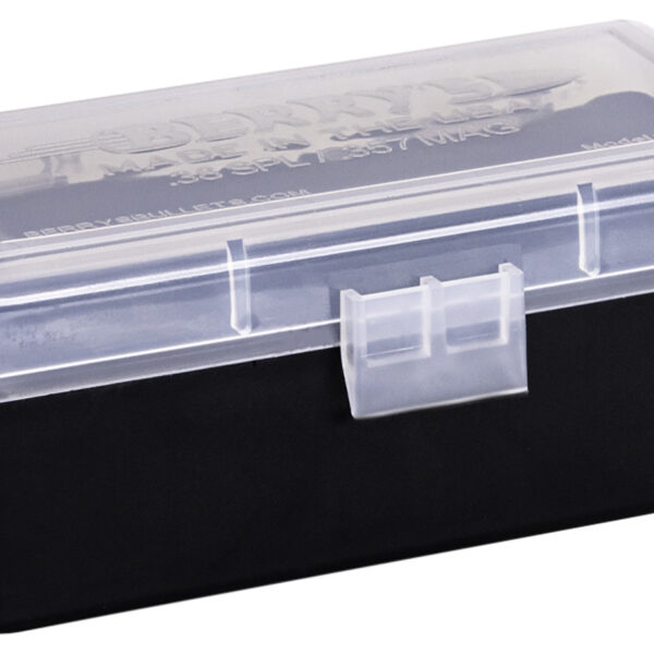 Berry's 61687 Ammo Box 38 Special/357 Mag Clear/Black Polypropylene 50rd