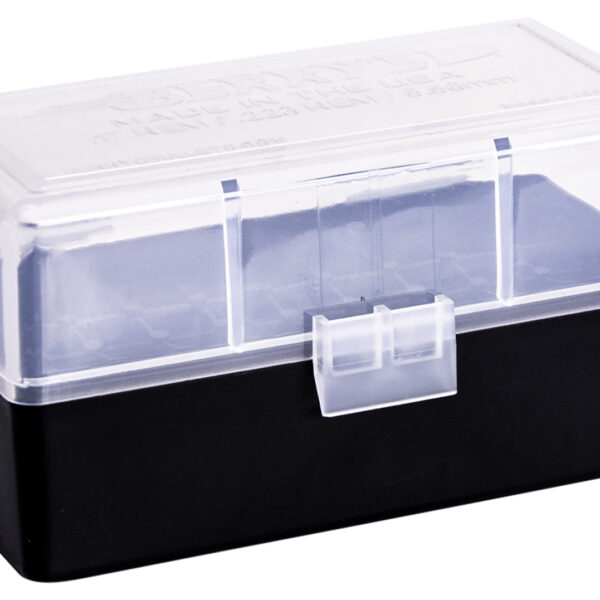 Berry's 79462 Ammo Box  223Rem/5.56NATO Clear/Black Polypropylene 50rd