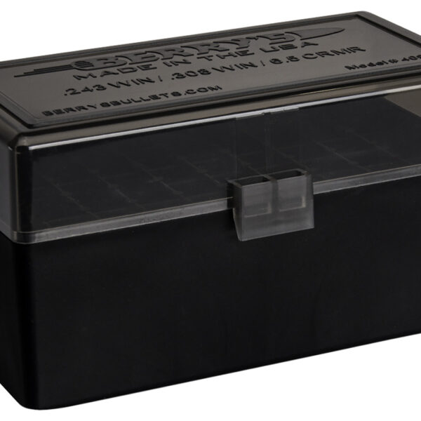 Berry's 46826 Ammo Box 243/308Win Smoke/Black Polypropylene 50rd