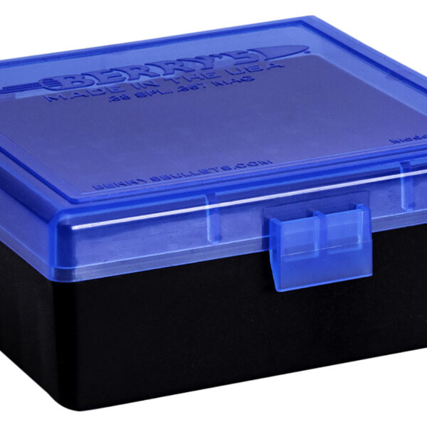 Berry's 95182 Ammo Box  38Special/357Mag Blue/Black Polypropylene 100rd
