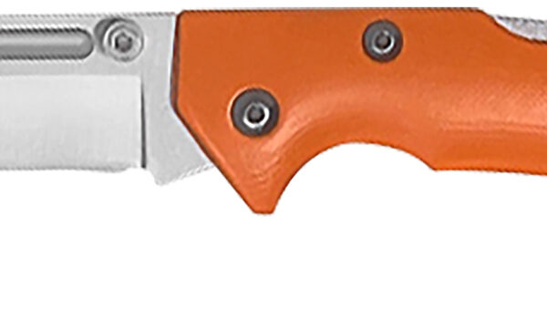 AccuSharp 712C Lockback  3" Folding Clip Point Plain Stainless Steel Blade/Blaze Orange G10 Handle Includes Allen Wrench