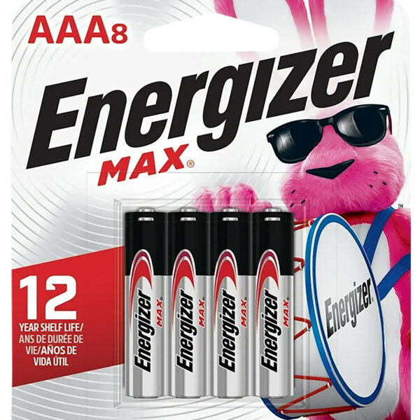 Energizer E92MP8 AAA Max Black/Silver 1.5V Alkaline Qty (8) Single Pack