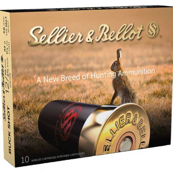Sellier & Bellot SB12BSI Hunting 12Gauge 2.75" 12Pellets 1 1/8oz 1Buck Shot 10 Per Box/25 Case