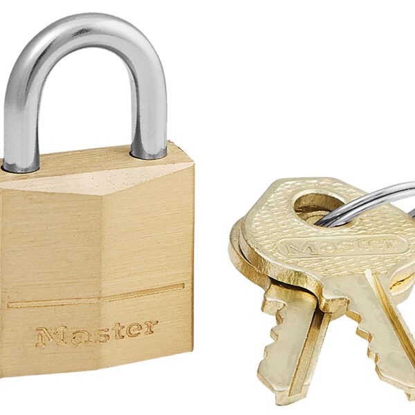 Master Lock 120D Padlock  Open With Key Gold Brass